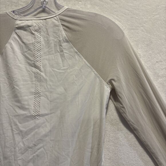 Lululemon Smooth Stride Top Mesh Long Sleeves Running Stretch White Women's 4 - Picture 9 of 13
